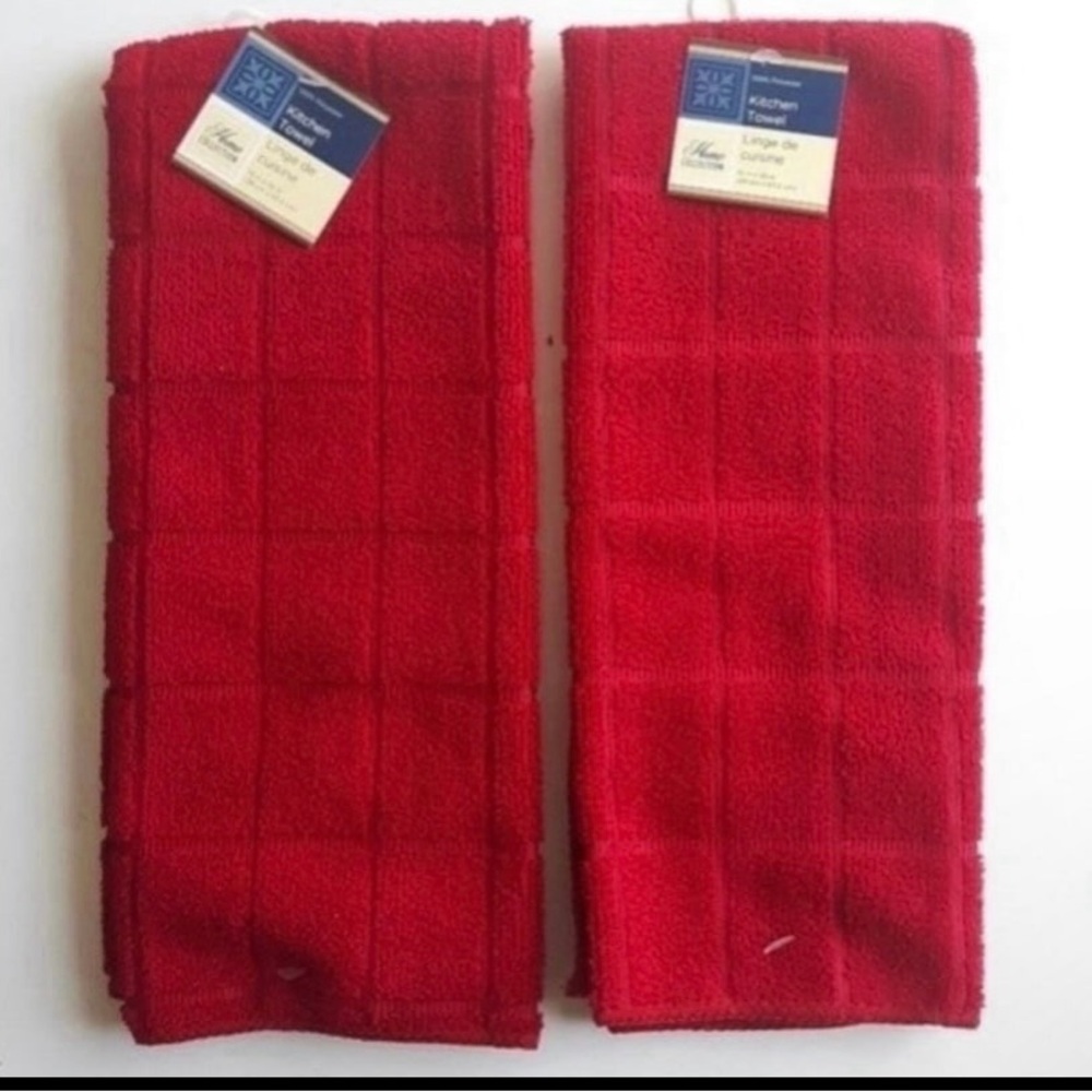 Two New Red Hand Towels